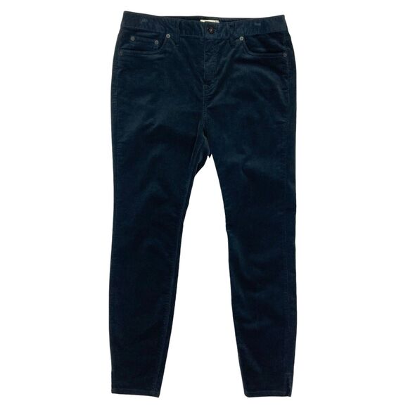 Vineyard Vines Pants Womens 10 Black Corduroy High Waisted Skinny Ankle Casual - Picture 1 of 14